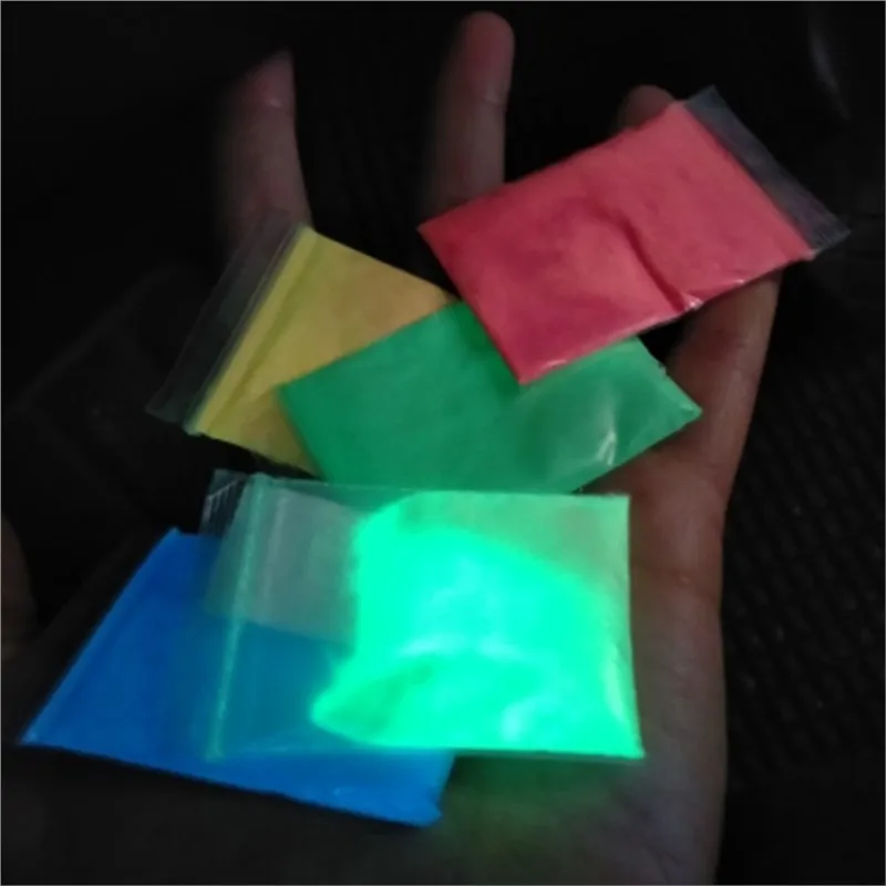 10g/Bag Luminous Pigment Powder Phosphor Long-Lasting Glow in Dark Nail Art Glitter Epoxy Resin Filler Luminous Powder for Nails