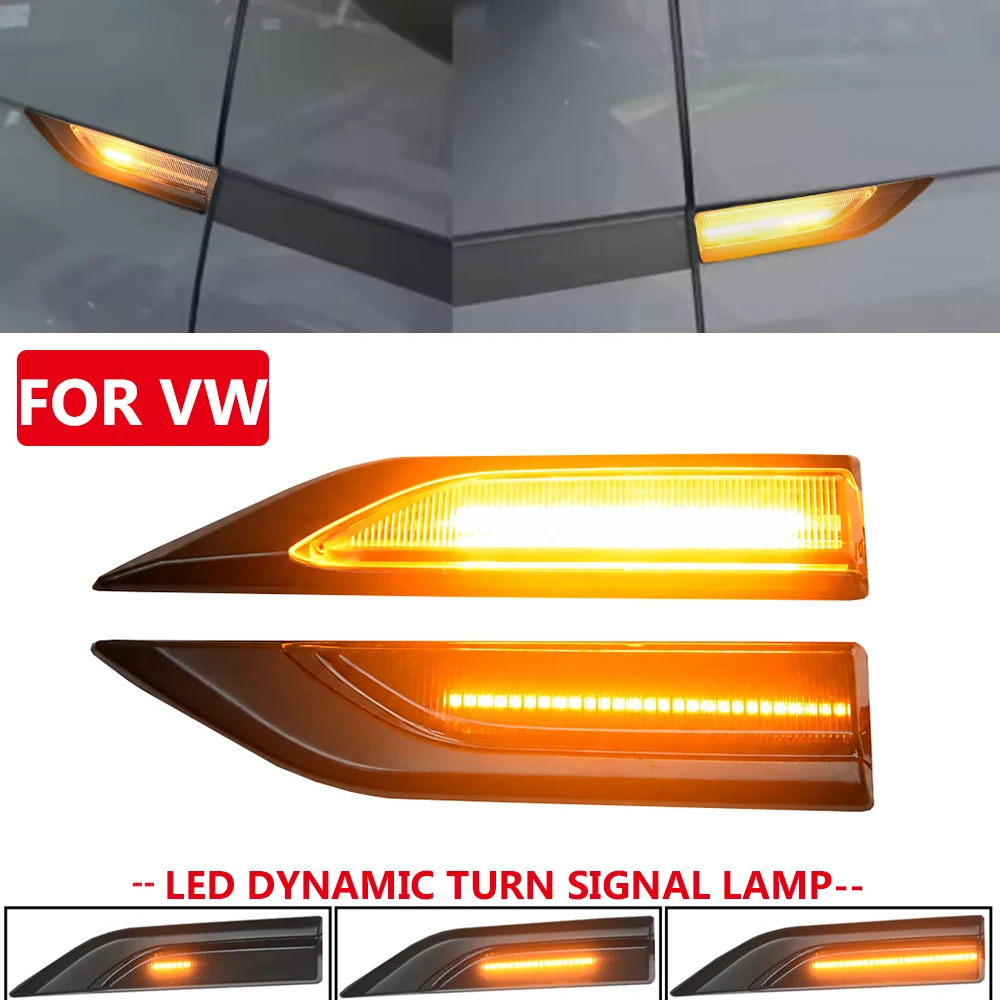 For VW Volkswagen Transporter T6 Multivan Led Dynamic Arrow Blinker Indicator Side Marker Turn Signal Light