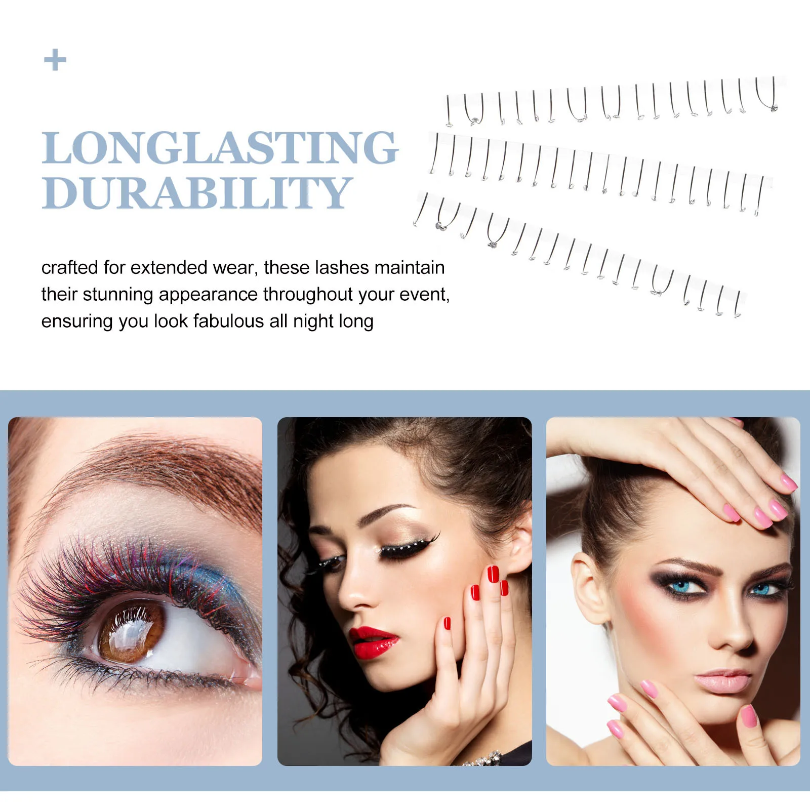 Single Cluster Water Rhinestones False Eyelashes Sparkly Lash Extensions for Halloween Cosplay Parties Easy Apply Long-Lasting