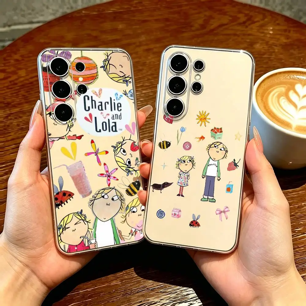 Cartoon Charlies & Lolas  Phone Case For Samsung S25,S24,S21,S22,S23,S30,Ultra,S20,Plus,Fe Transparent Cover