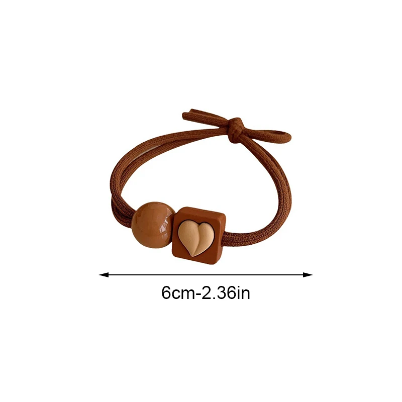 5pcs Women's Elastic Hair Bands High Ponytail Tie-Down Stylish Heart-Shaped Headbands New 2025 Fashion Accessory