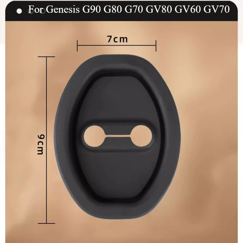 

For Genesis G90 G80 G70 GV80 GV60 GV70 4Pcs Door Lock Cover Silicone Protective Buckle Pad Shock Absorber Car Accessories