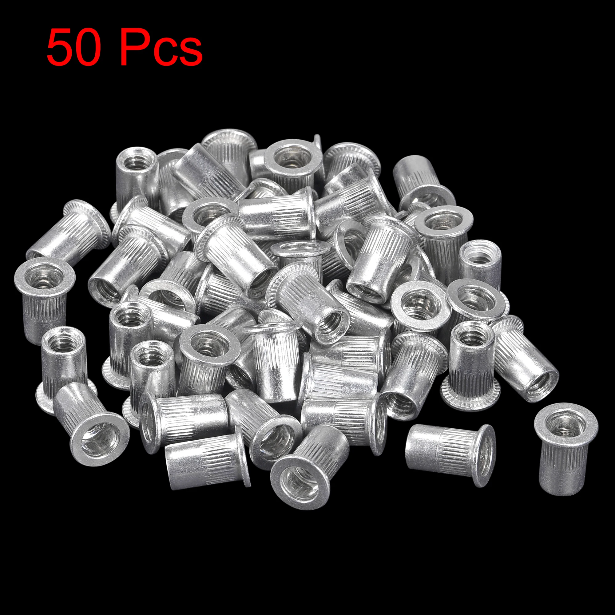 25-100pcs Alumínium Keverés rivnut #6-32 #8-32 #10-32 #10-24 1/4-20 knurled Állott fejét threaded Szegecs Beékél nutsert kupak Szegecs Anyacsavar