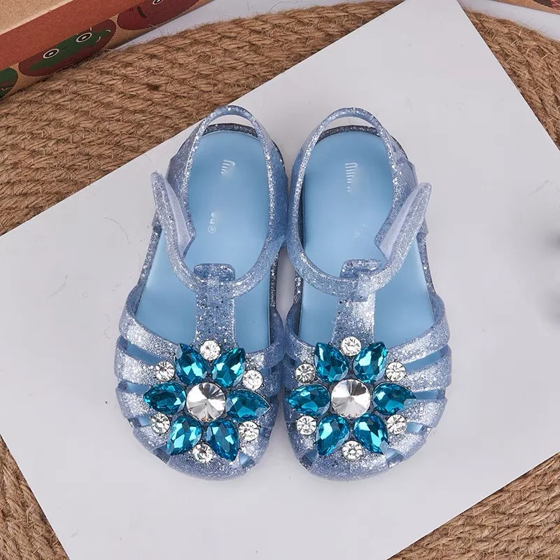 Mini Melissa 2024 Spring Summer New Children Girls Beach Shoes Fashion Cartoon Cute Princess Shoes Toddler Casual Baby Girl Shoe