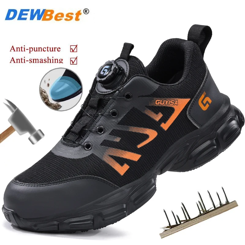 New men's fall lightweight anti-smash anti-puncture comfortable air cushion shock absorption non-slip protective work shoes