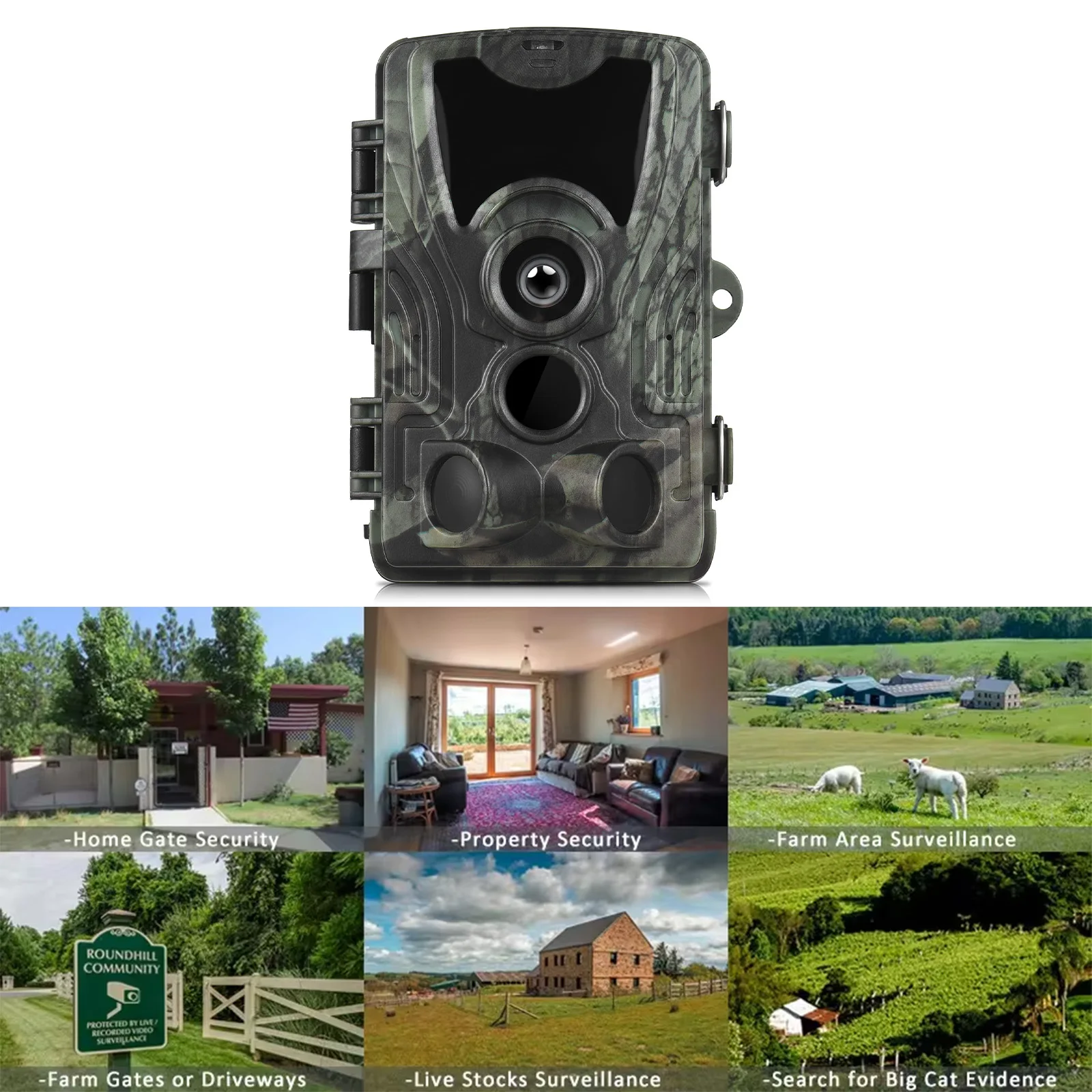 Trail Camera Night Vision Motion Activated Waterproof 24MP+2.7K Wildlife Camera w/36 IR LEDs 5MP CMOS IP66 Critter Camera