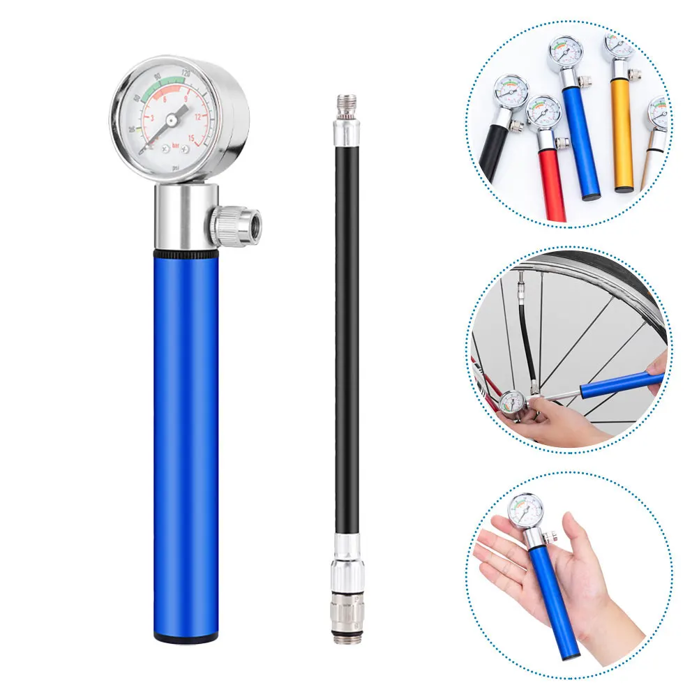 

Aluminum Alloy Gas Cylinder Blue Portable Bike Pump Sports Ball Inflator For Bicycle Tire Basketball Soccer Football Volleyball