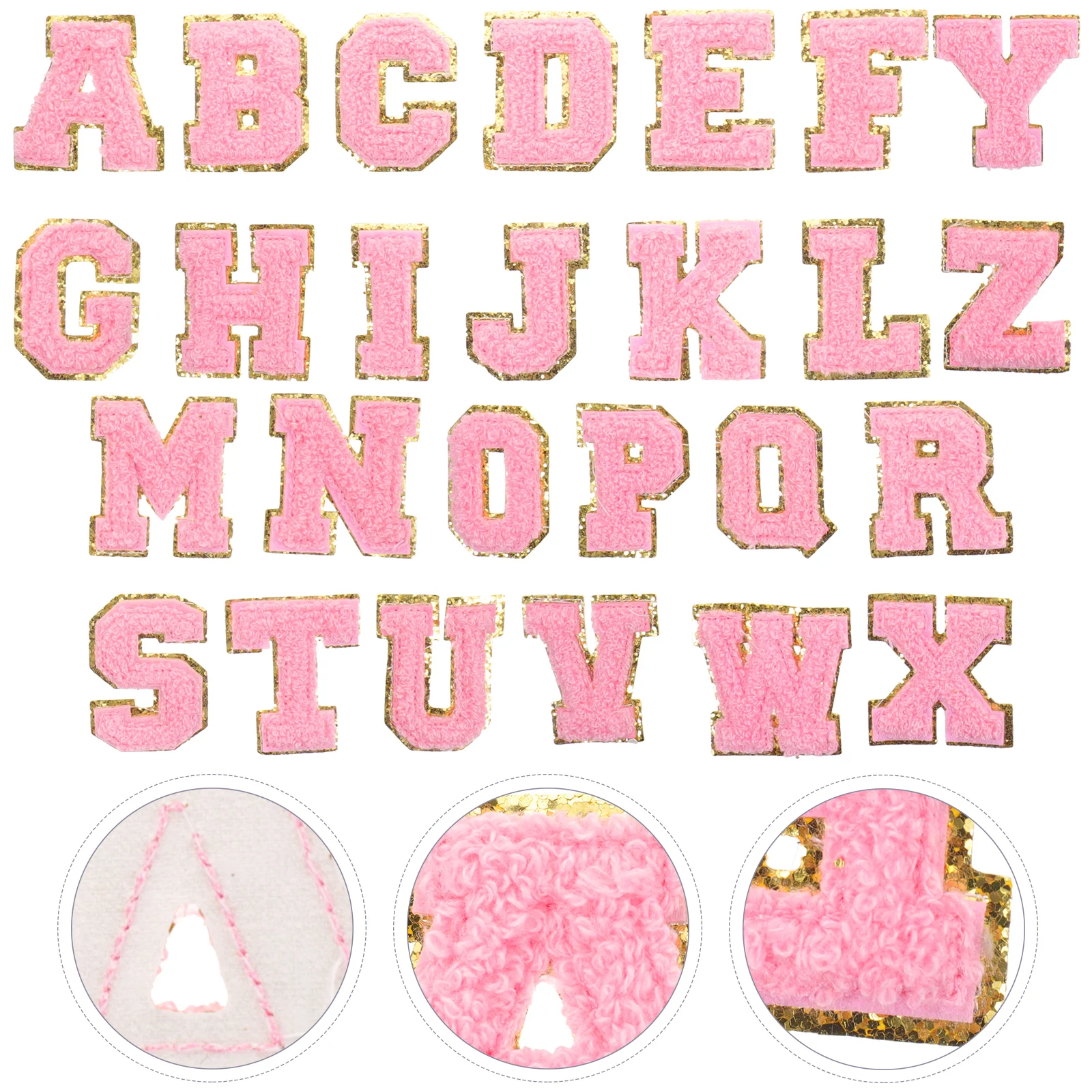 

26 PCS Embroidered Patches Decorative Iron On Clothing Repair Sewing Letter Shaped Multi Function for Bags Hats Shoes Socks