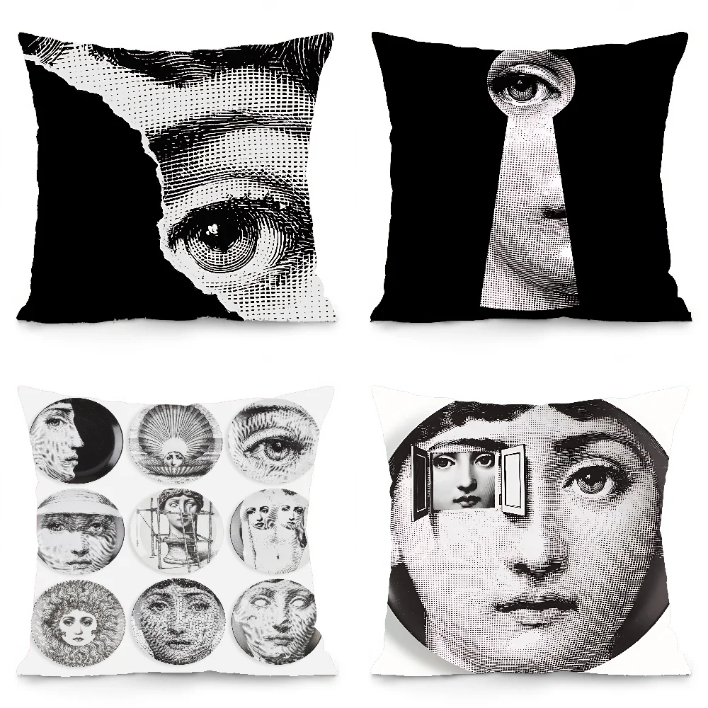 

Face Art P-Piero F-Fornasetti Pillow Case Pillow Case Soft Cushion Cases for Farmhouse Sofa Decor Home Decorations and Protector