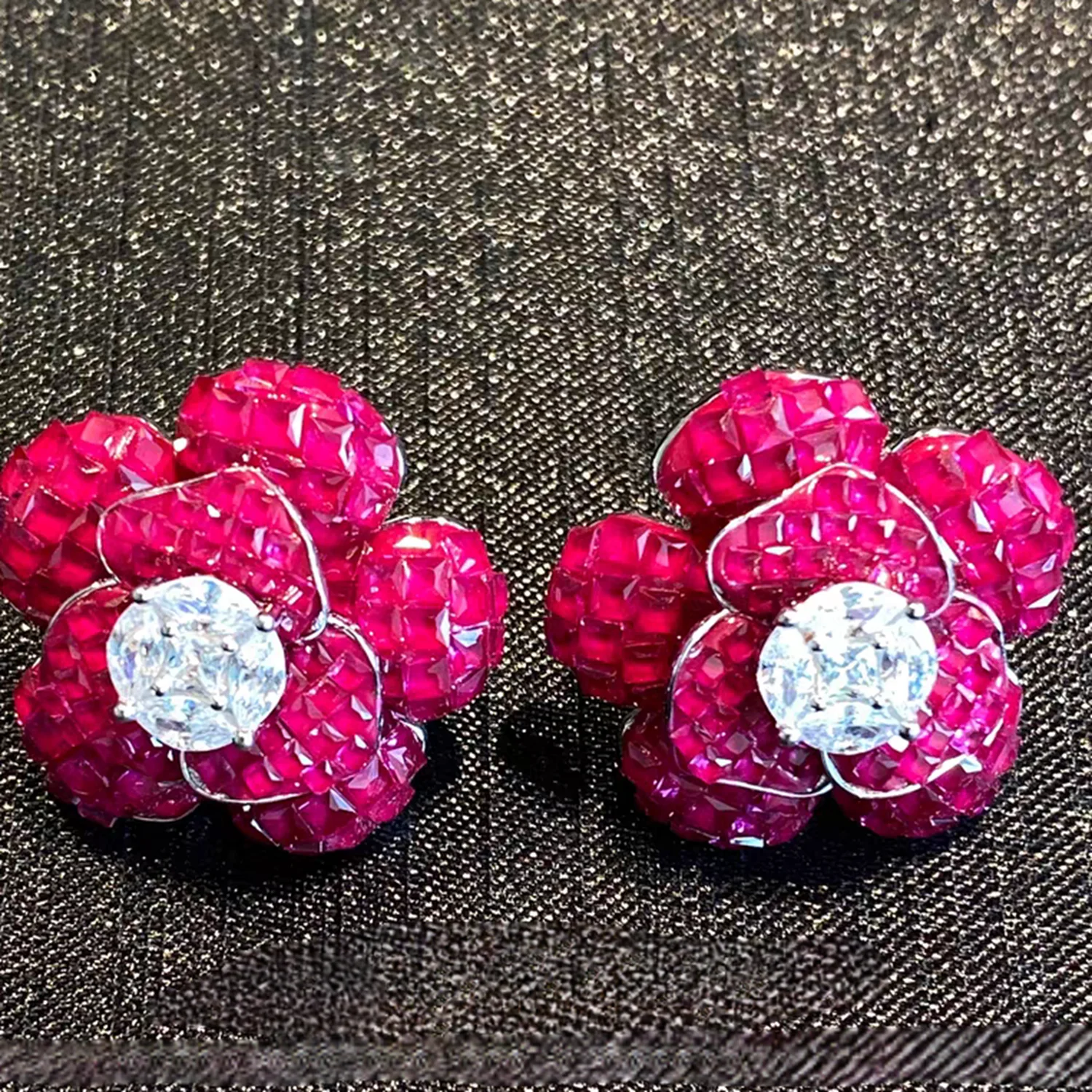 

KQDANCE, новинка 925, серебро, рубин, красный, высокоуглеродистые бриллианты, драгоценные камни, серьги-гвоздики с цветами, женские вечерние роскошные ювелирные изделия, оптовая продажа