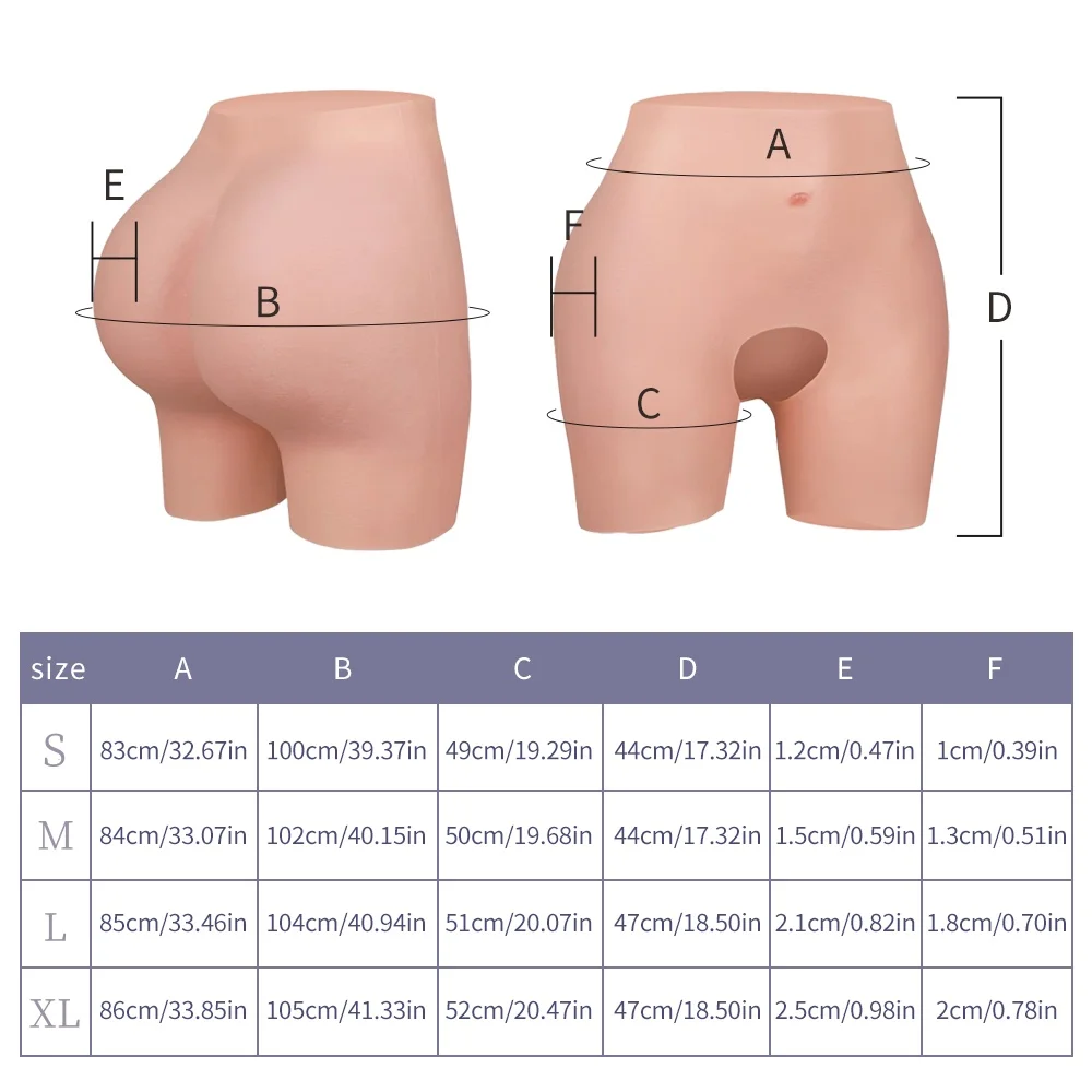 Siliconen corrigerende shorts voor een liftend effect op de billen, vergroten de heup- en billenomtrek, accentueren de rondingen.