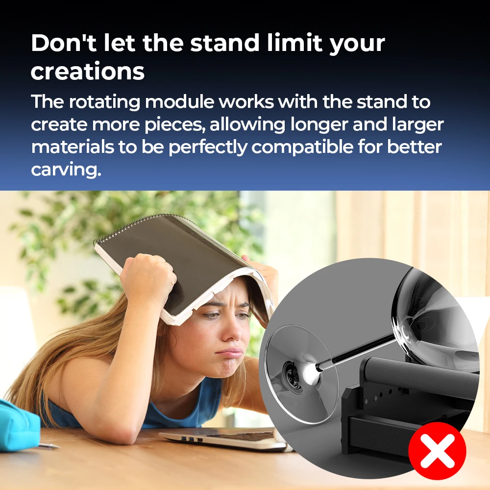 ACMER M2 Height Increasing Bracket For Engraving Cylindrical Objects Cans Roller Support Frame Stand Bracket Y-Axis Rotating