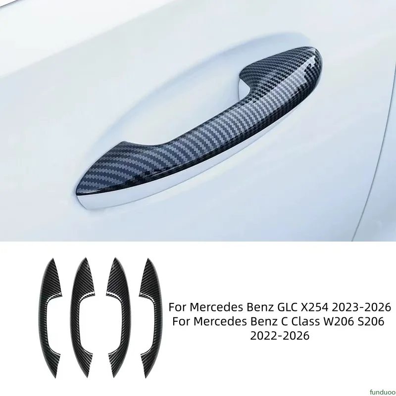 

Наклейки на дверные ручки из углеродного волокна ABS для Mercedes Benz GLC X254 C Class W206 S206 2023 2024 2025 2026 аксессуары