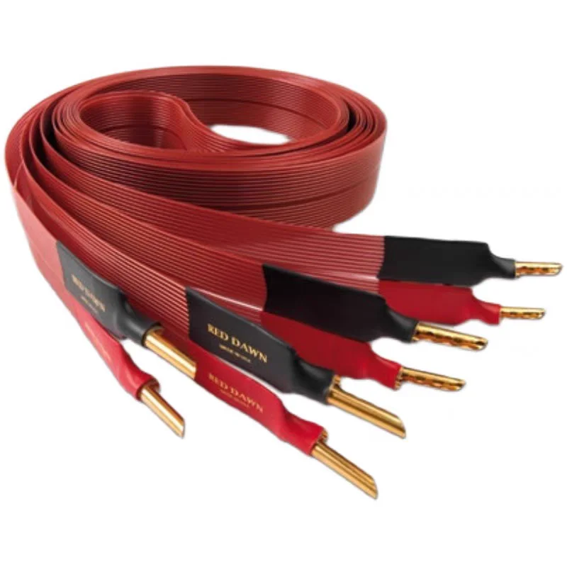 Nordost czerwony świt kabel głośnikowy płaski kabel głośnikowy posrebrzany 99.9999% OFC audiofilski wzmacniacz Audio Hifi