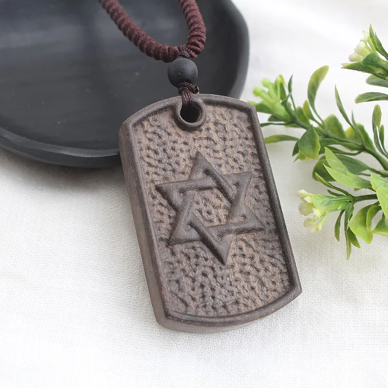 Vintage Long Sweater Chain Necklace Women's Ethnic Style Simple Sandalwood Handmade Wooden Pendants Clothing Accessories S57161d714a0b4279ba388fbb5daeed67e