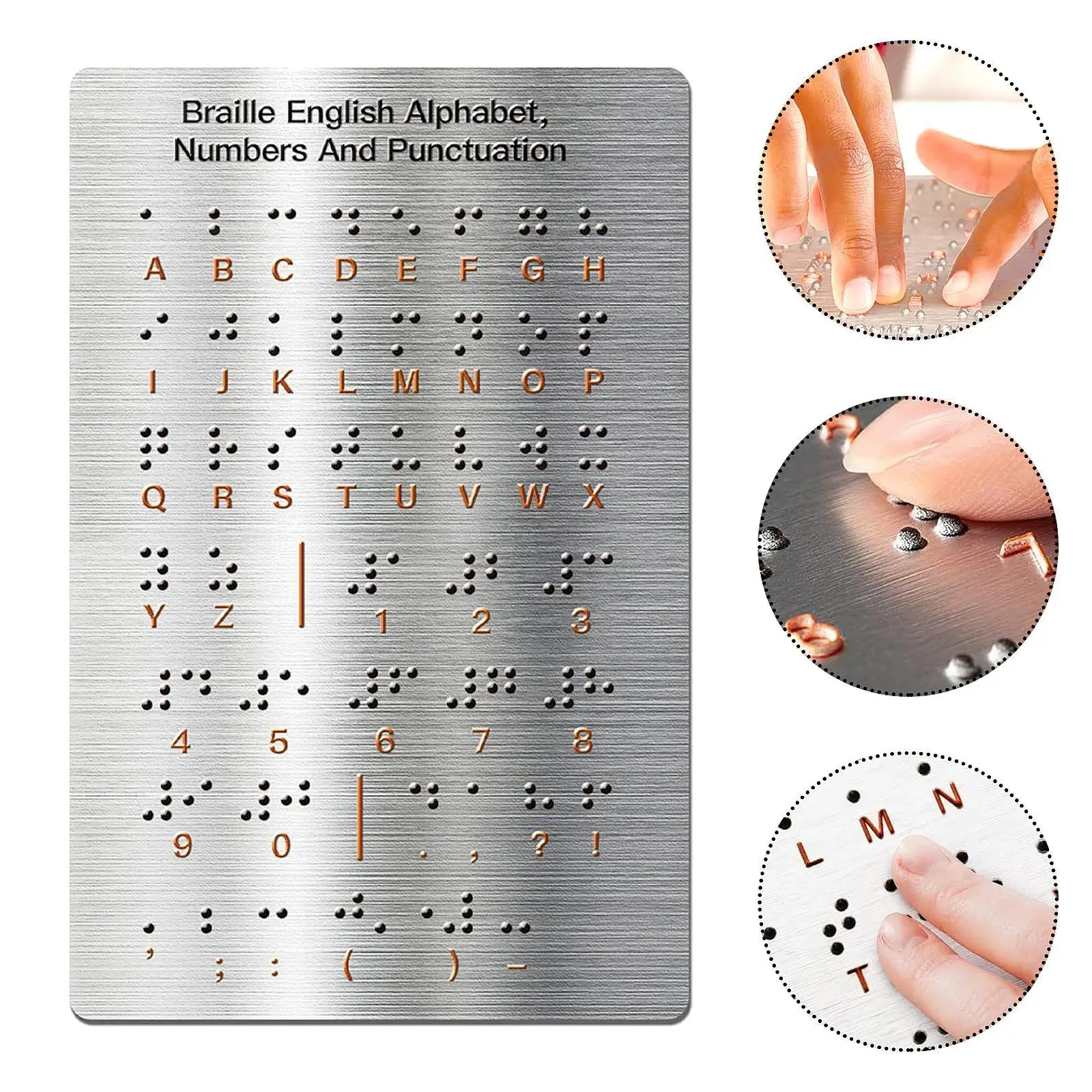 Braille Alphabet Board Braille Board Supplies Braille Learning Portable Educational Tool with Raised Dots for Blind Children