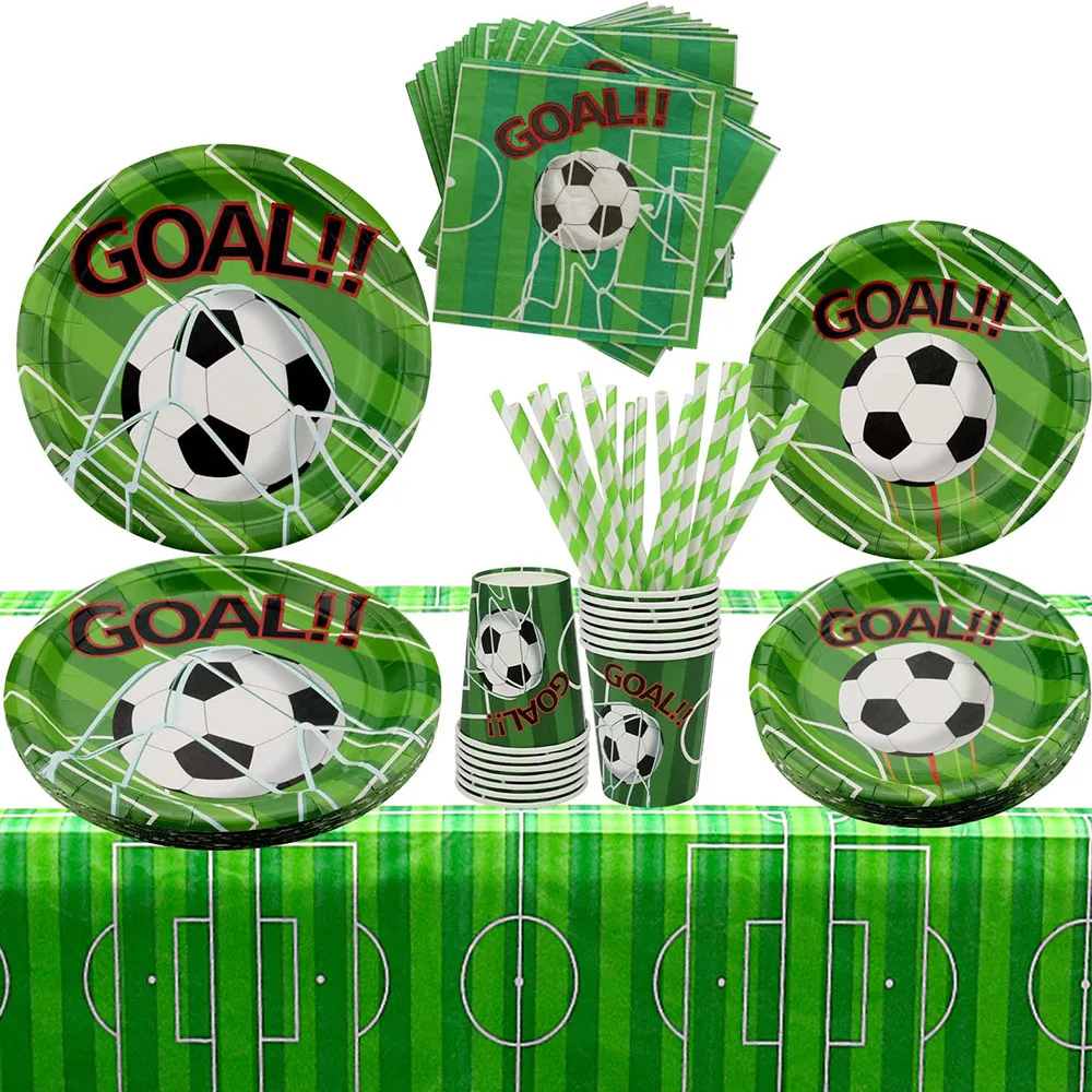 Soccer 5th 6th Birthday Decorations Balloons Banner Tablecloth Cups Soccer Sports Theme 10th 13th Birthday Party Supplies Favors