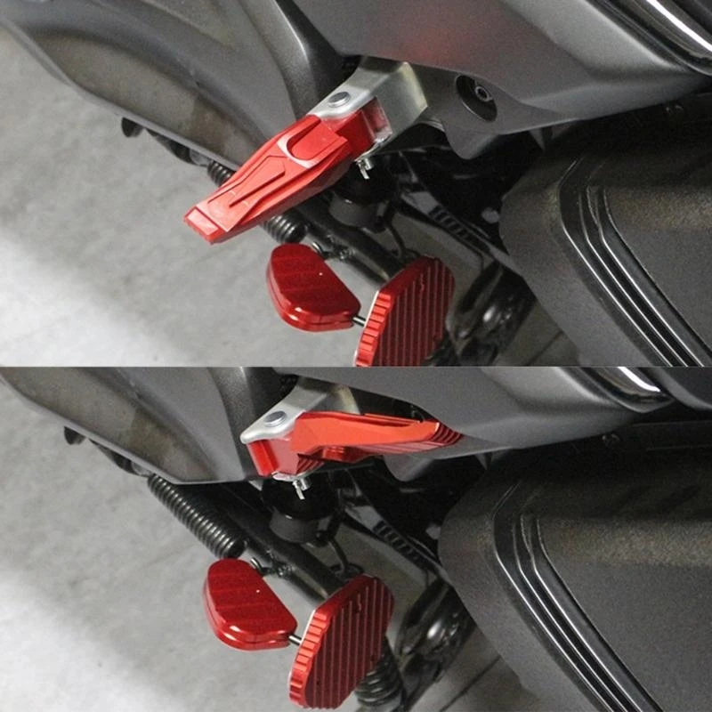 G7NA Kompatibel für NMAX155/125 XMAX300/250 Aluminiumlegierung Zubehör Hintere Beifahrerfußraste Pedal Fußstützen 2x – Detail 1