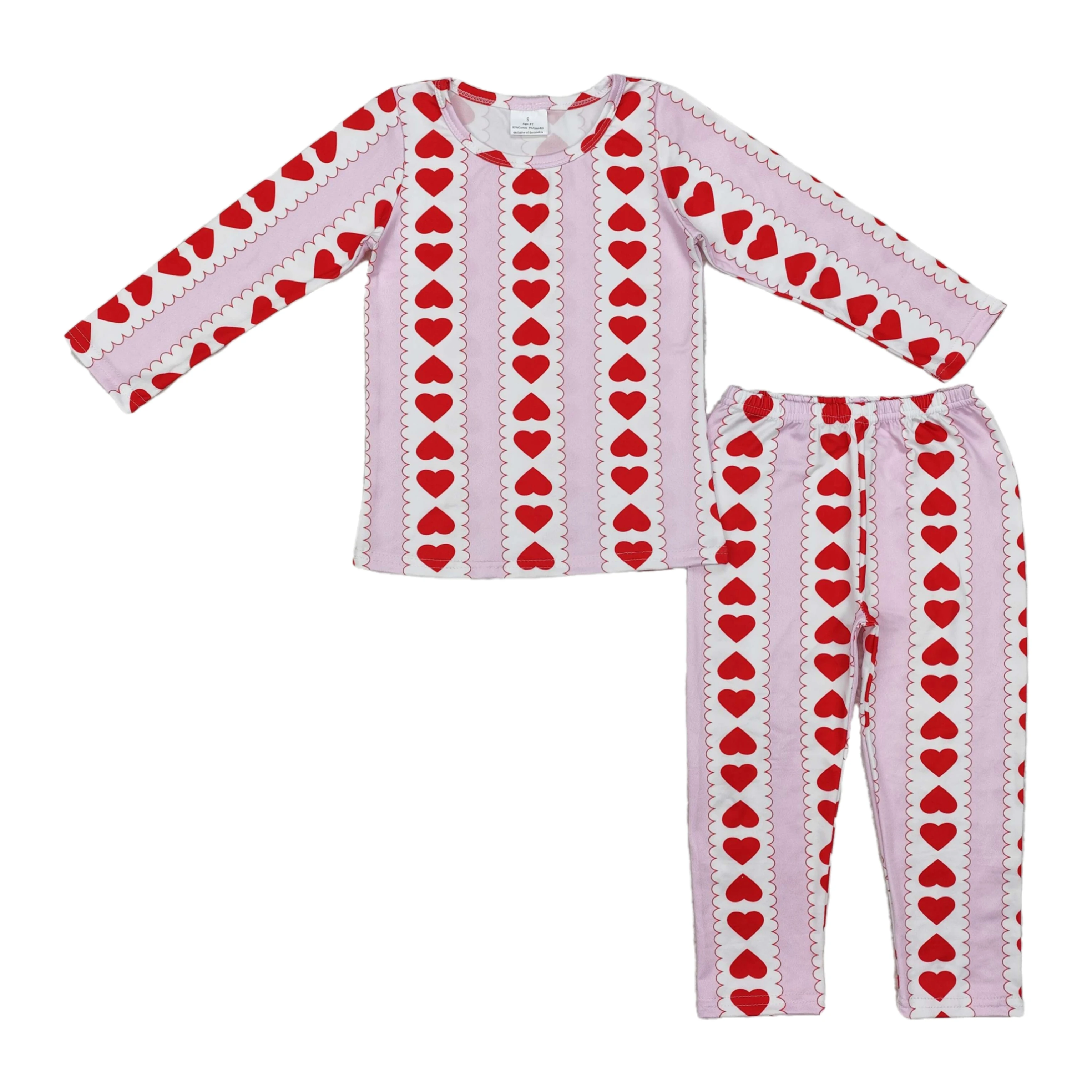 

Kids Baby Boy Pajamas Set Outfit Children Long Sleeve Valentine Hearts Shirt Pants Toddler Sleepwear Nightwear Clothes Wholesale
