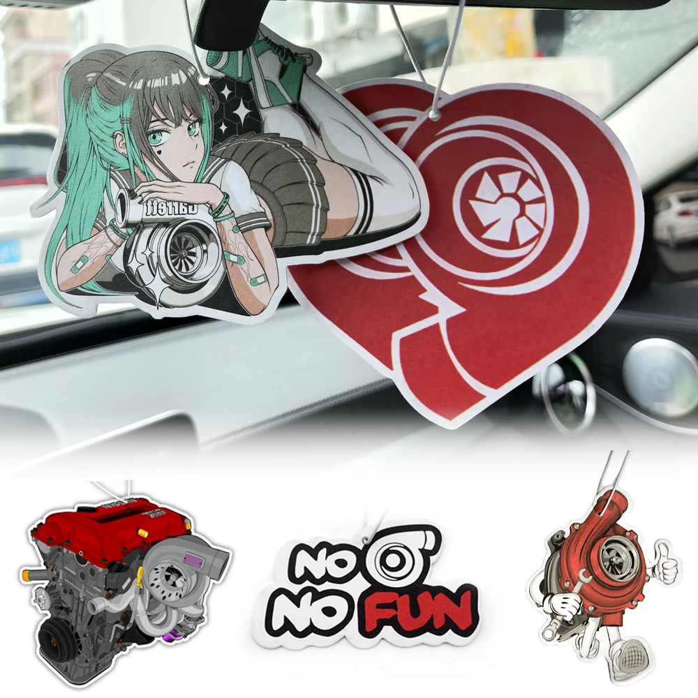 JDM نمط أداء مرآة الرؤية الخلفية للسيارة ، معطر جو ، زخرفة ورقية صلبة ، ديكور أنيمي توربو ، الأحدث #1