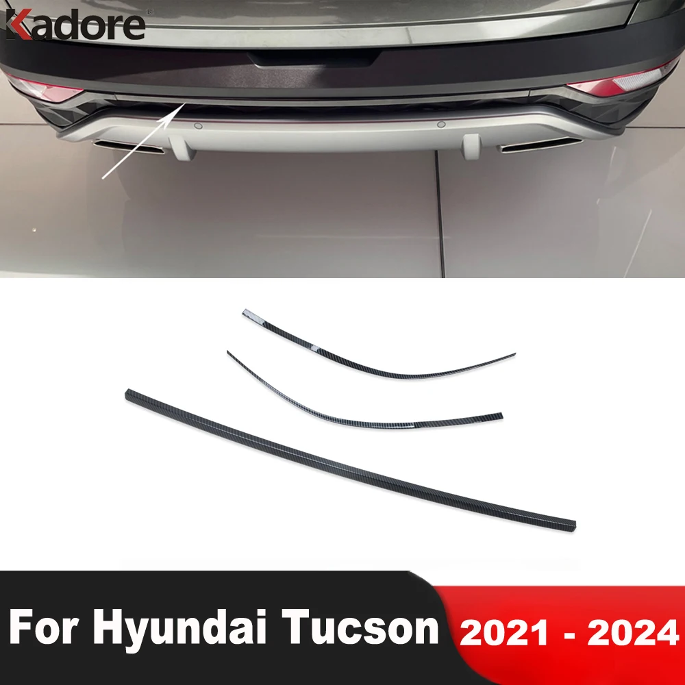 

Накладка на задний нижний бампер для Hyundai Tucson NX4 2021-2024, карбоновая декоративная полоса на дверь багажника, аксессуары