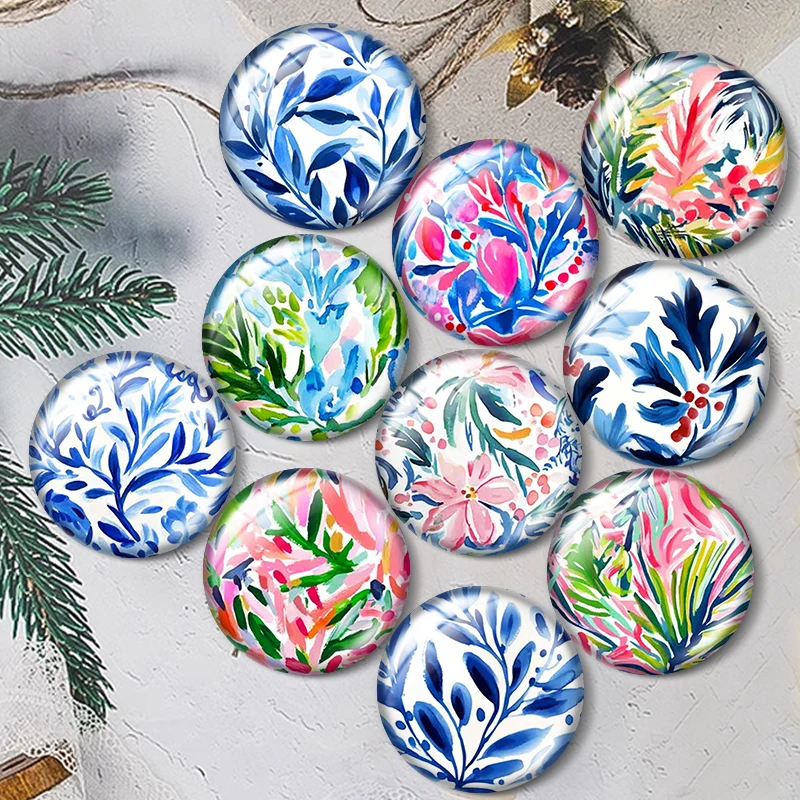 

Watercolor Christmas 12/18/20/25mm glass cabochon bracelet pendant rings for jewelry demo earrings back Making findings