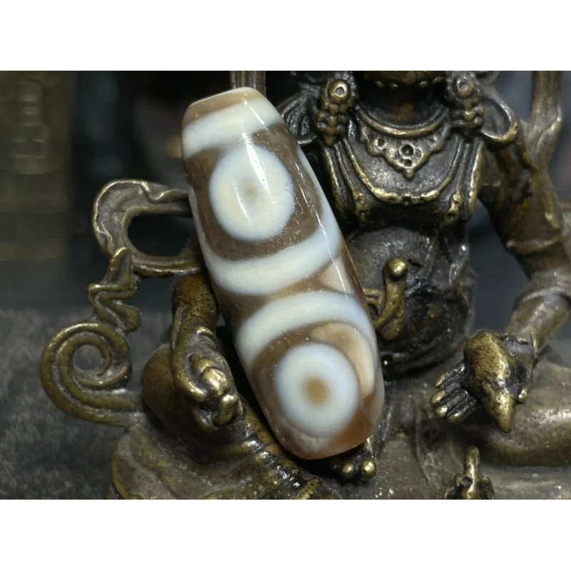 

Tibetan Nepalese Himalayan Ancient agate Old Dzi Talisman 3 eye Beads Amulet