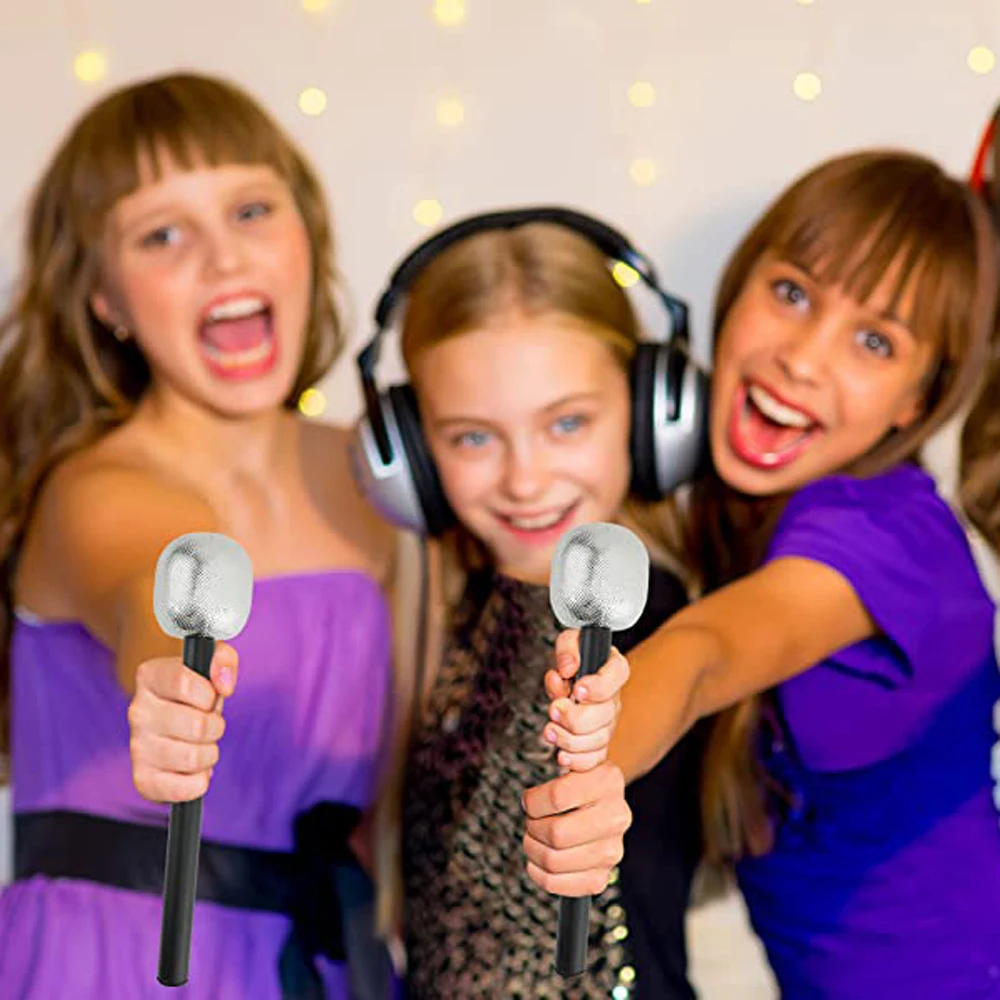 Stage Mic Plastic Mics for  Party Favor Microphone  Glitter Microphone Mic Costume Prop Fake Microphone