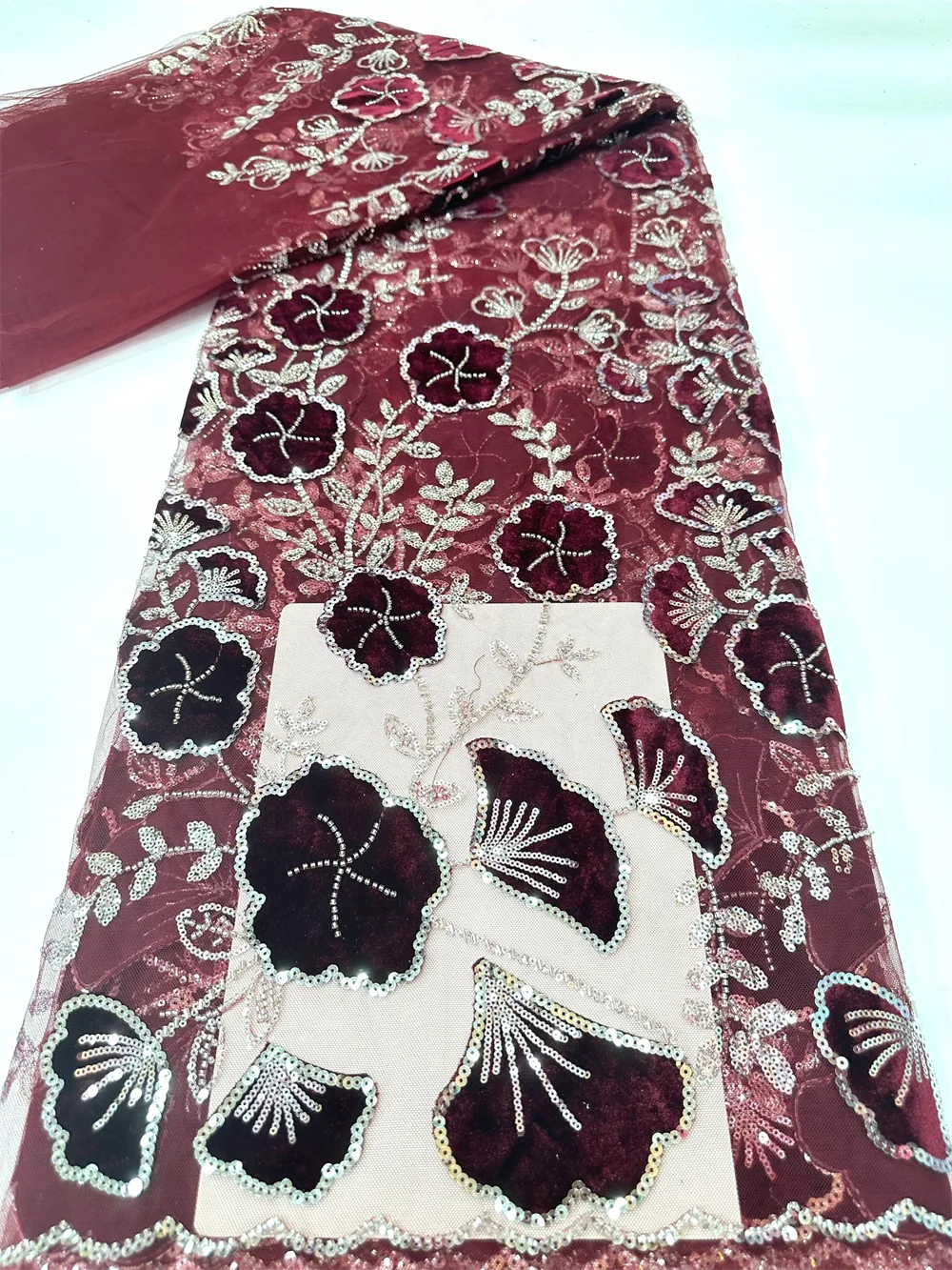 African Velvet Heavy Lace Fabr - Sewing Velvet Fabric 评论和价格