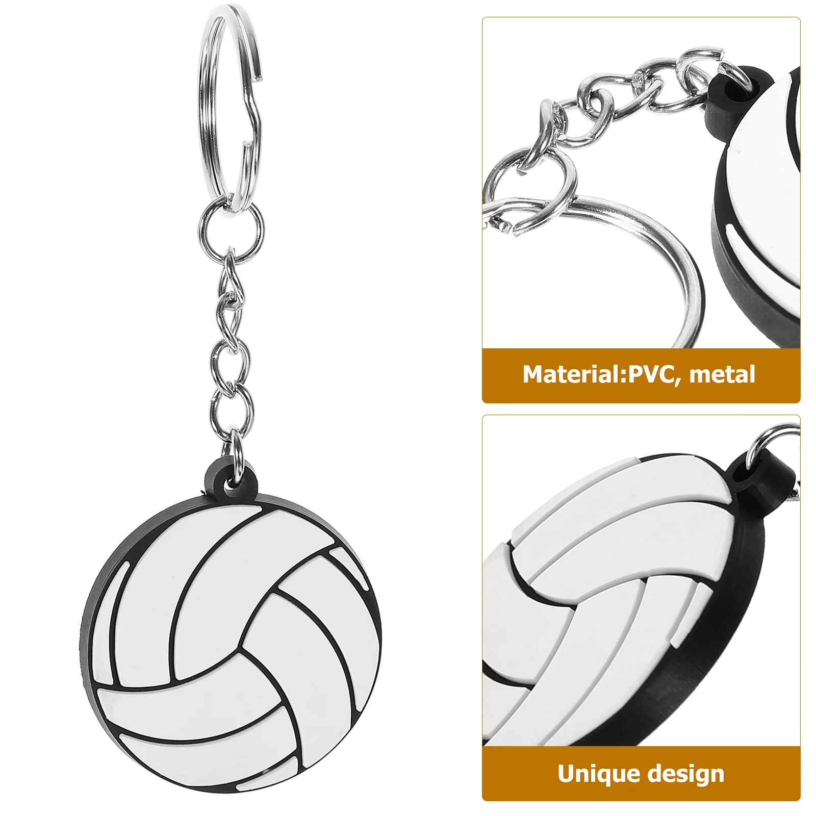 20 Pcs Pvc Volleyball Keychain Party Decoration Pendant Exquisite Bag Wallet Sports Keyring Keychains for Backpacks Mini