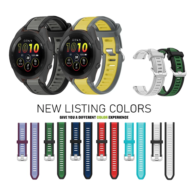 

20/22mm Quick Release Sports Silicone Strap For Garmin Forerunner 255 / 265 / 165 / 245 / 55 / 158 / 570 / 970