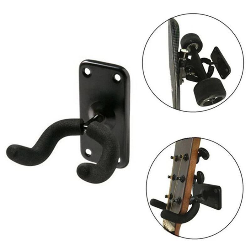 Wall Mount Skate Rack, Longboard, Guitar Hanger Stand, gancho de armazenamento, Display Rack, 2pcs