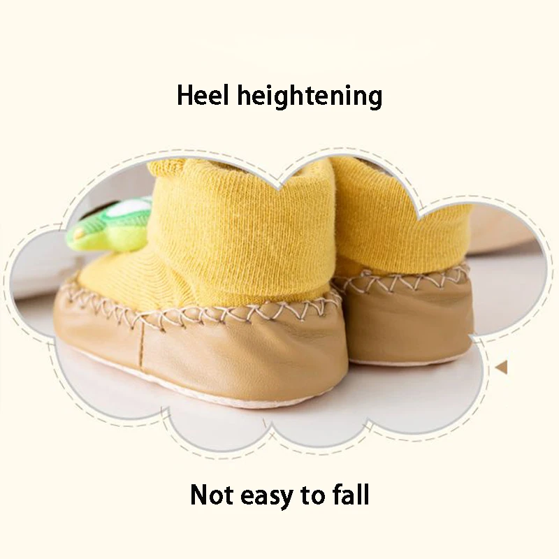 Toddler Socks with Rubber Soles for Toddlers Kids Baby Boys Shoes First Walkers Warm Terry Thicken Slippers Infants Girl Winter