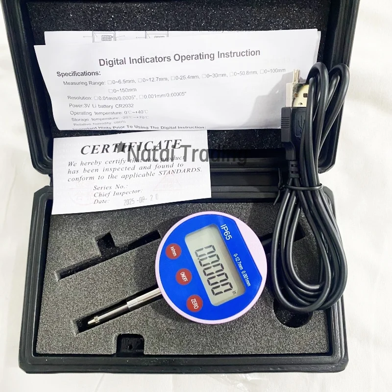 IP65 Digital Dial Indicator 0-12.7mm Touch Display Waterproof Anti Oil for Diesel Common Rail Injector Repair Tool