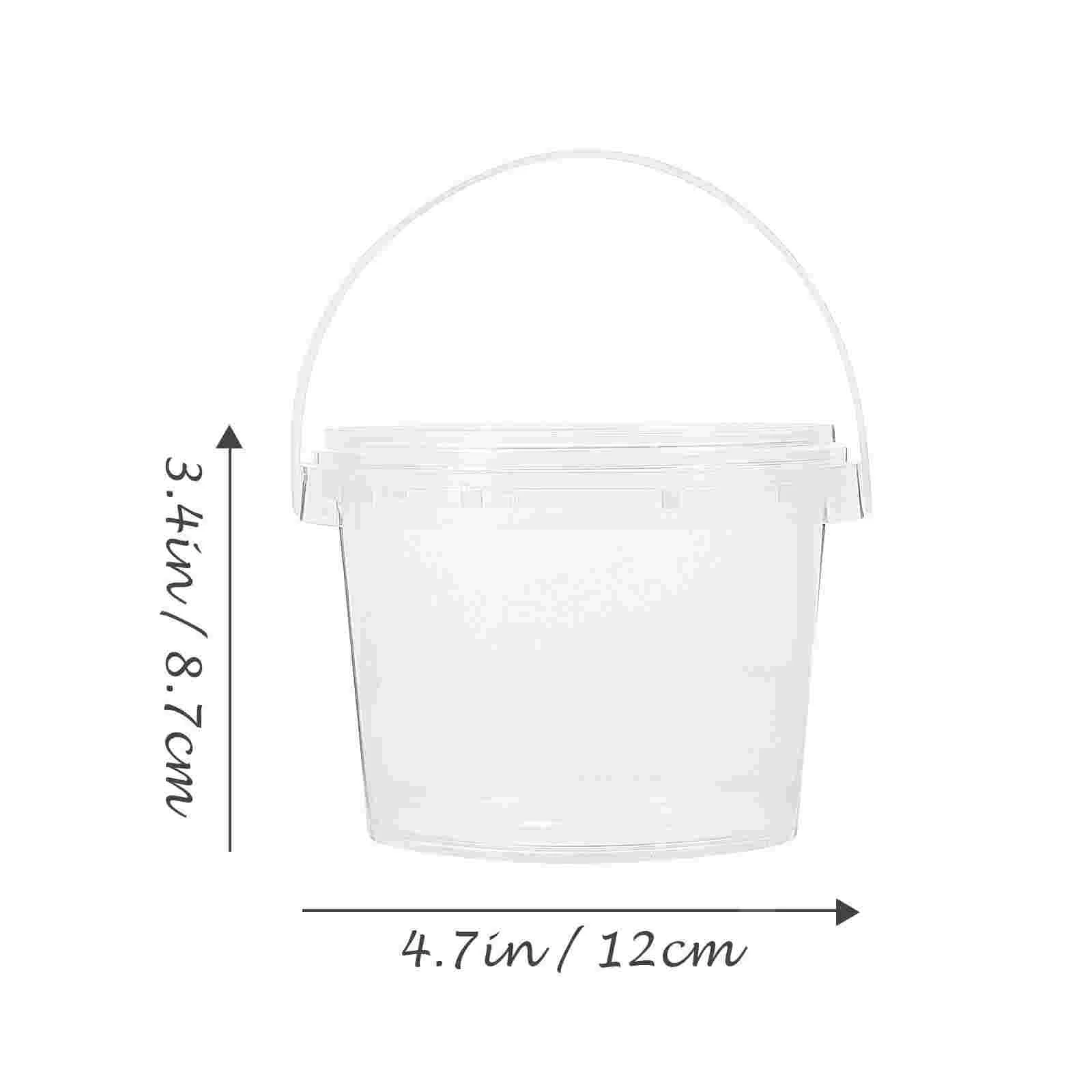 Pails Storage Ice Cream Clear Containers Food Pailss Kitchen Cups Grain With Lid Dessert Plastic Canister