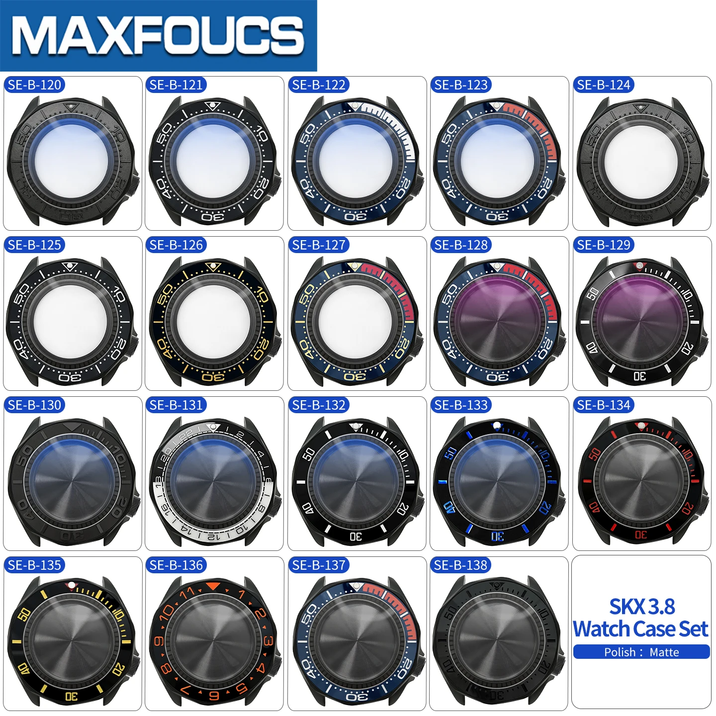 Sea/Master SKX 3.8 Uhrengehäuse-Set, schwarz matt, passend für NH35/NH36/NH34 MOD-Uhrengehäuse, Teile, Saphirkrone, individuelles Zubehör – Detail 3