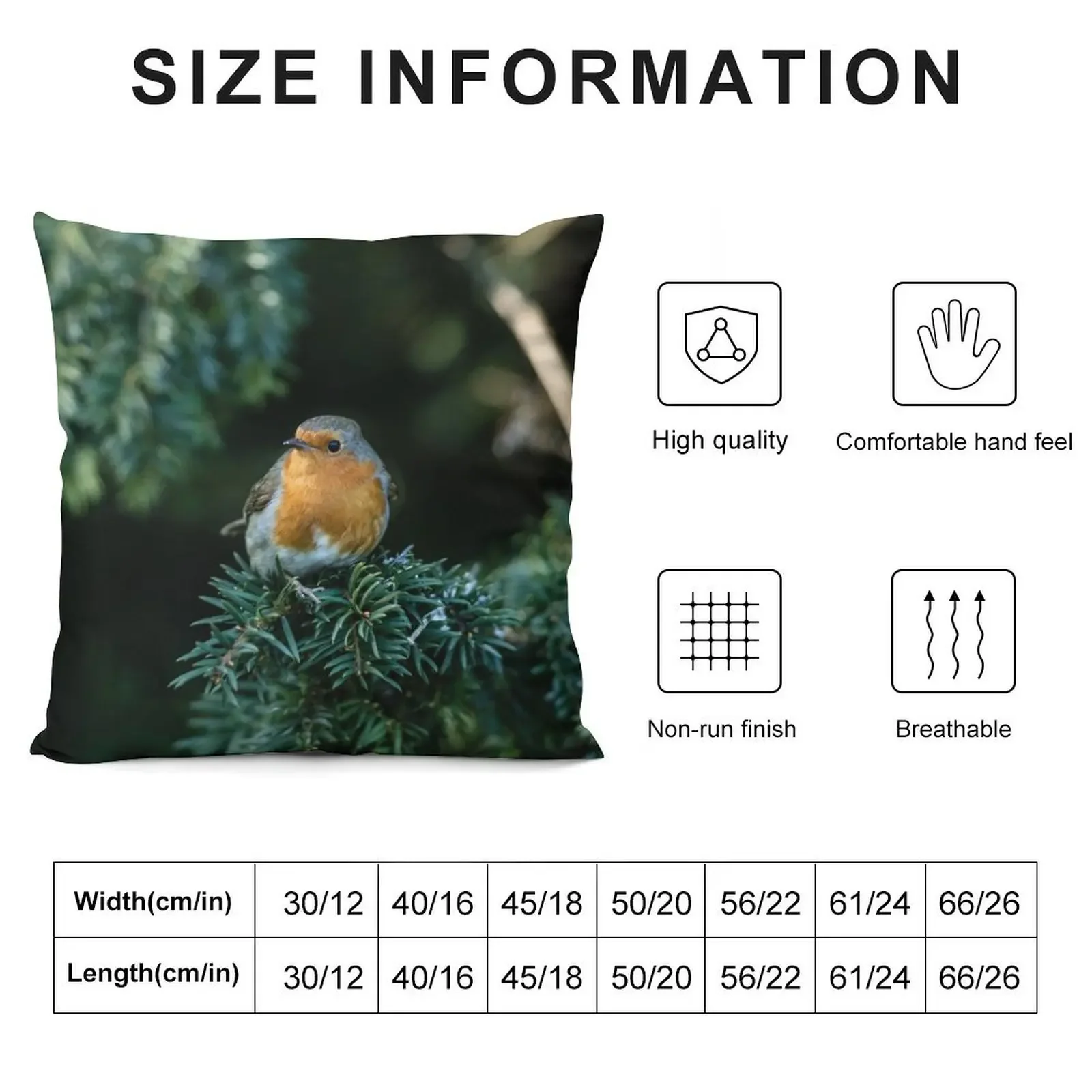 Robin in a Evergreen Tree Throw Pillow Christmas Pillow Cases Decorative pillowcase christmas decorations for home 2025 pillow