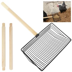 Adjustable Chicken Poop Scooper Metal Cat Litter Scoop with Detachable Wood Handle Litter Sifter Dog Pooper Scooper for Cleaning