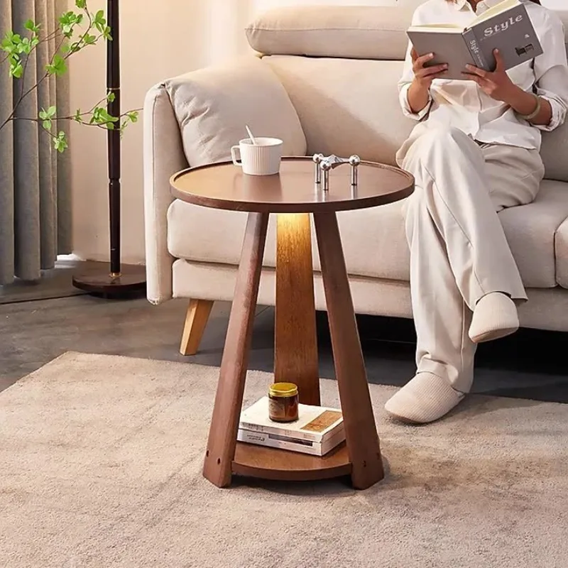 

Nordic Solid Wood Sofa Edge Few Simple Modern Corner Few Living Room Double Coffee Table Small Coffee Table Balcony Small Table