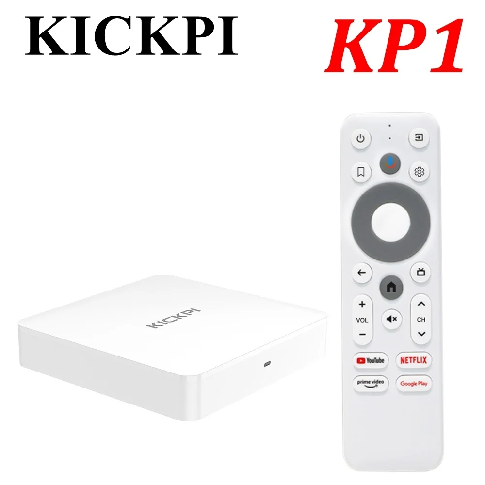 KICKPI KP1 Google Netflix TV Box Android 11 Amlogic S905Y4 Media Player 4K Set Top Box Android 11.0 2G32G AV1 2.4G&5G Wifi BT5.0