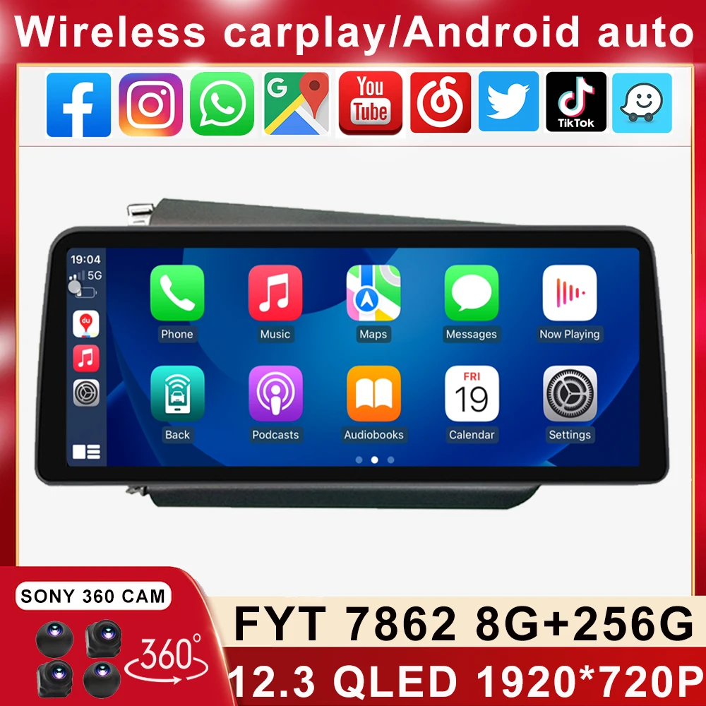 

12,3 дюймовый 1920*720 QLED для Honda Civic 9 FB FK FD 2011 - 2015 Android стерео Мультимедийный видеоплеер Carplay GPS