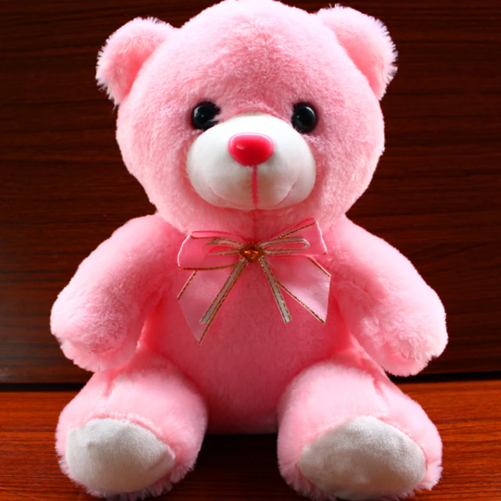 Oso de juguete con luz LED colorido, muñeco de oso luminoso con pilas, bonito juguete de peluche, regalo, Ideal para el Día de San Valentín, cumpleaños, madres