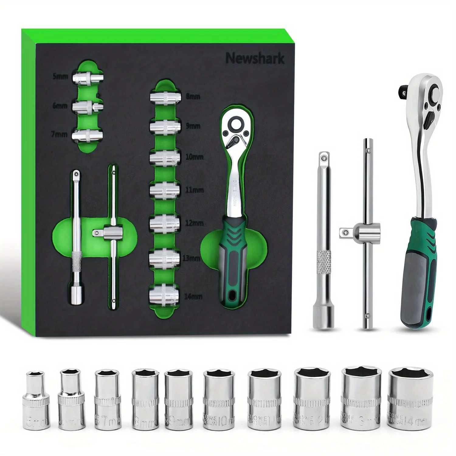 13Pcs 1/4 Inch Driv…