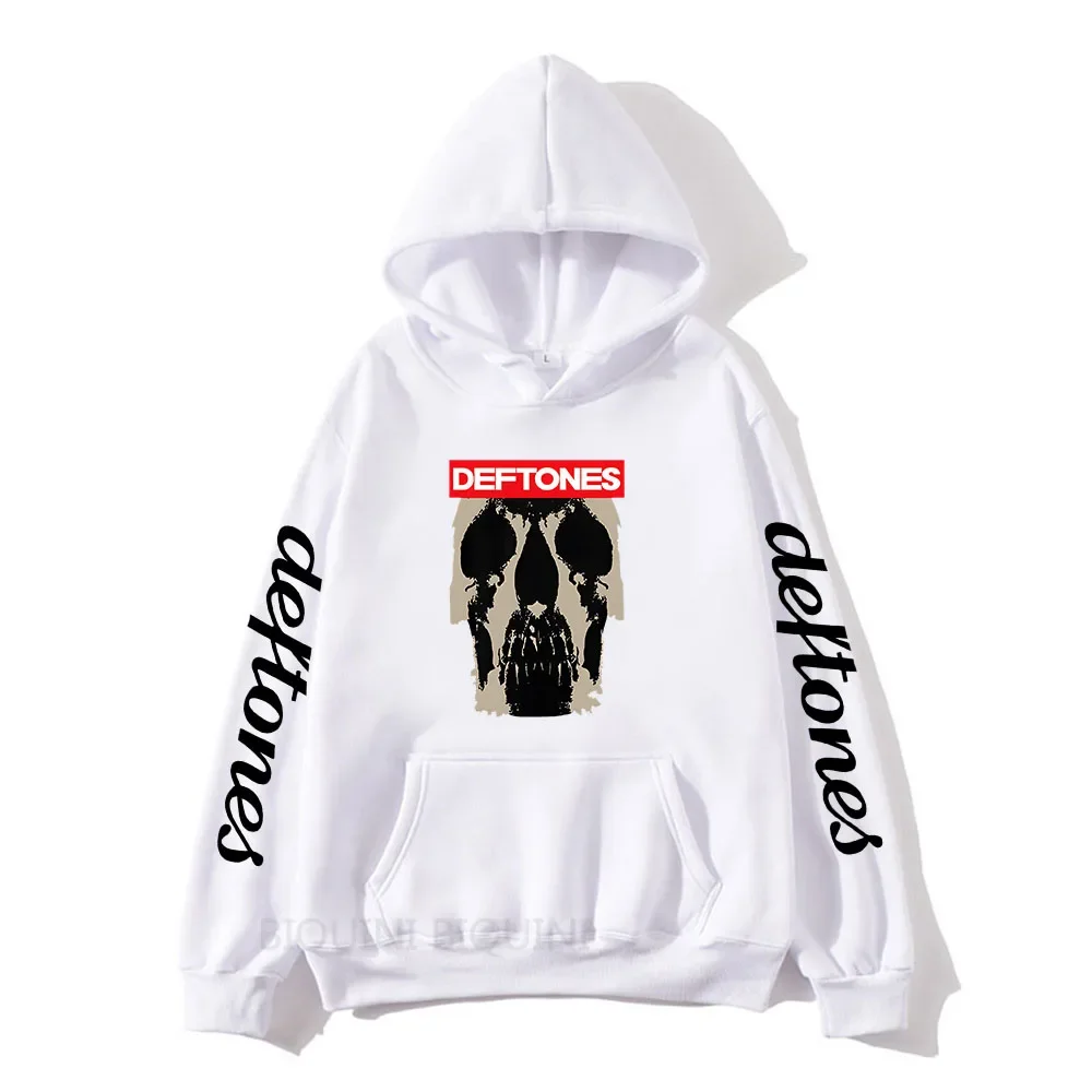 Mens Hoodies Music Rock Deftones Printed Hoodie Men Hip Hop Fleece Long Sleeve Sweatshirts Pullover Long Sleeve Heavy Mental Top