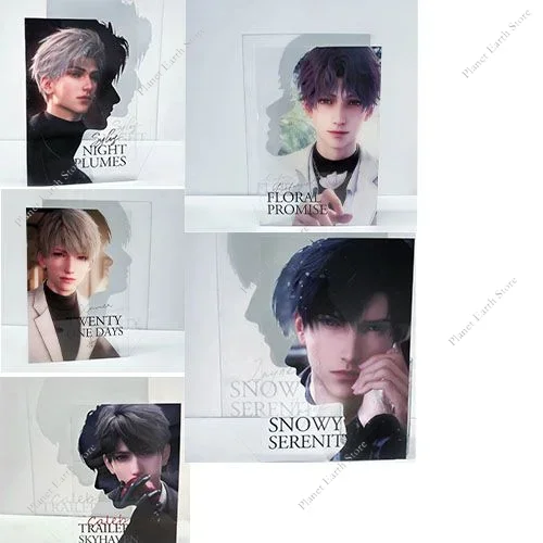1/5 pezzi amore e spazio profondo creativo carta acrilica trasparente Sylus Rafayel Zayne Xavier Caleb Anime Shadow Card Desktop Decor