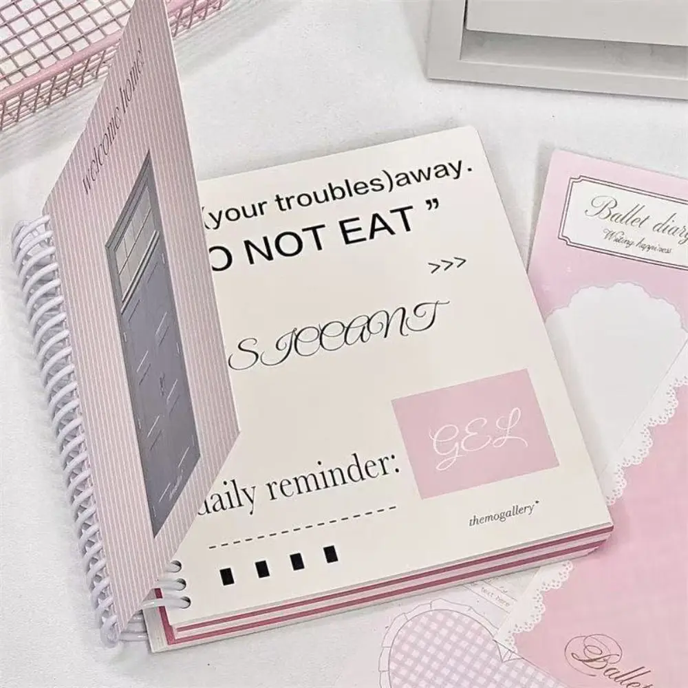 Cute Pink Line Spiral Book Blank Inner Pages DIY Diary Book Gift Notepad Stationery Supplies