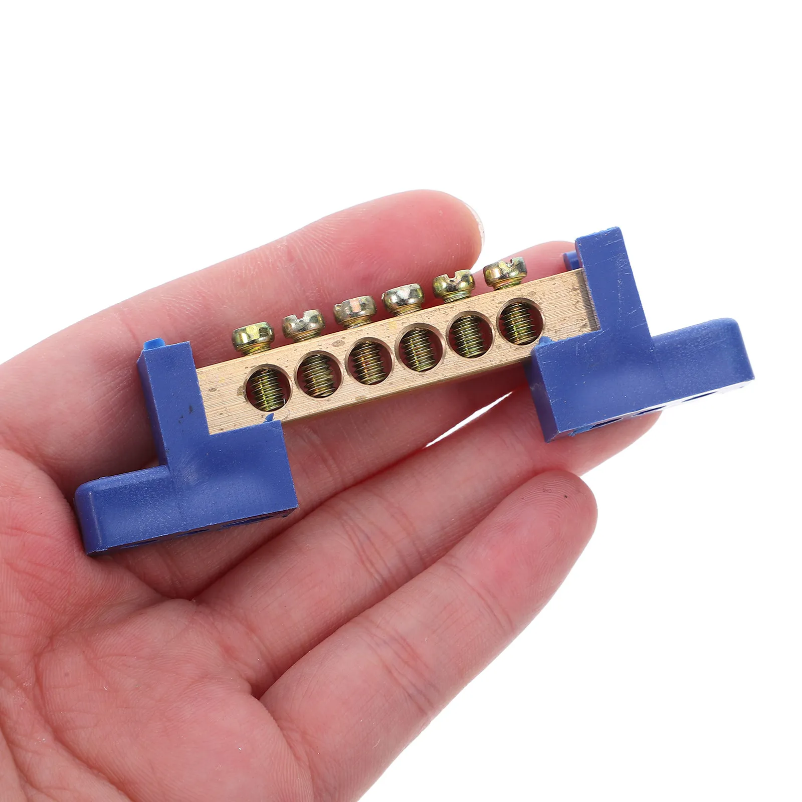 4Pcs Solid Copper Terminal Block 6-Position Ground Bus Bar for Electrical Wiring Distribution Panel Industrial Residential DIY
