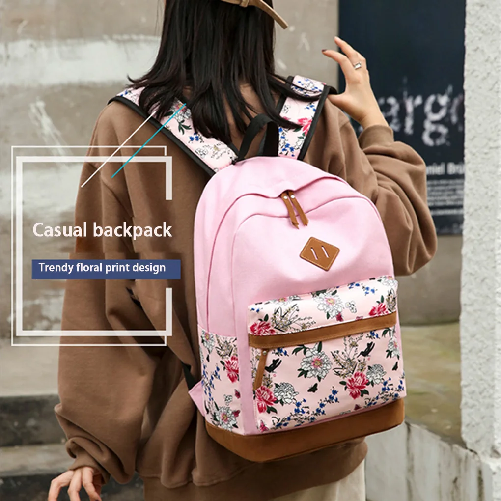 Oxford Cloth Backpack School Blossom Oxford Cloth Backpack For College Teen Backpack Bow Blossom Piece Set Pencil