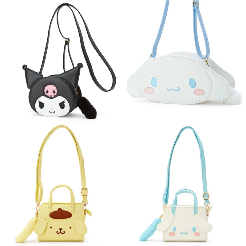 Sanrio Kawaii Hello Kitty PU Handbag KT Cat Kuromi Wallet Cinnamorol Backpack Beauty Travel My Melody School Bag Girls Toys