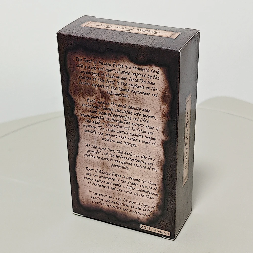 Shadow Fates Tarot Deck, 10.3*6cm 78 Pcs Dark Cards Steeped In Folklore, Myth, and The Wisdom of Shadow - Russian Language